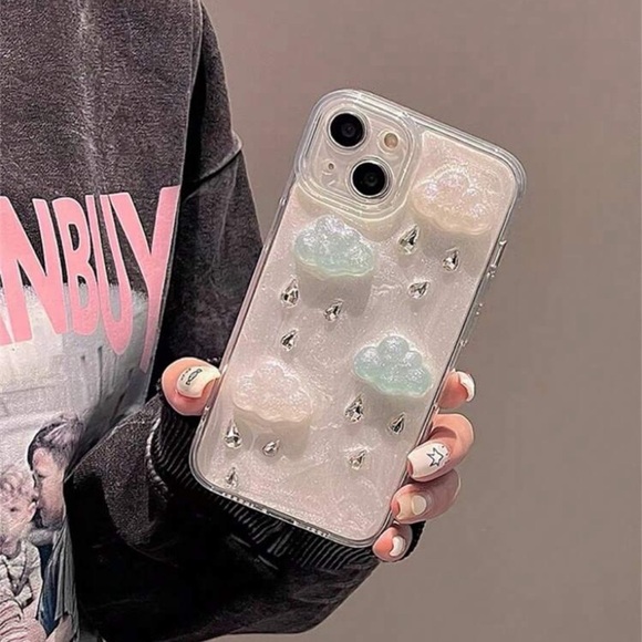 RESERVED Ins Style Crystal Cloud Design Phone Case Compatible With IPhone - Picture 3 of 3